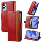 For ZTE Blade V40 Pro CaseNeo Splicing Dual Magnetic Buckle Leather Phone Case(Red) - 1