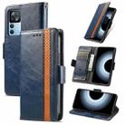 For Xiaomi Redmi K50 Ultra CaseNeo Splicing Dual Magnetic Buckle Leather Phone Case(Blue) - 1
