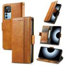 For Xiaomi Redmi K50 Ultra CaseNeo Splicing Dual Magnetic Buckle Leather Phone Case(Khaki) - 1