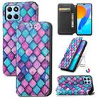 For Honor X8 5G CaseNeo Colorful Magnetic Leather Phone Case(Purple Scales) - 1