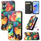 For OPPO A17 CaseNeo Colorful Magnetic Leather Phone Case(Colorful Cloud) - 1