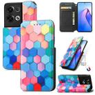 For OPPO Reno8 Pro CaseNeo Colorful Magnetic Leather Phone Case(Colorful Cube) - 1