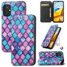 For Xiaomi Poco M5 CaseNeo Colorful Magnetic Leather Phone Case(Purple Scales) - 1