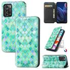 For ZTE Blade A72 CaseNeo Colorful Magnetic Leather Phone Case(Emerald) - 1