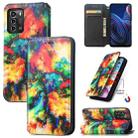 For ZTE Blade A72 CaseNeo Colorful Magnetic Leather Phone Case(Colorful Cloud) - 1