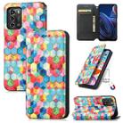 For ZTE Blade A72 CaseNeo Colorful Magnetic Leather Phone Case(Magic Space) - 1