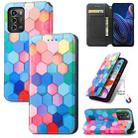 For ZTE Blade A72 CaseNeo Colorful Magnetic Leather Phone Case(Colorful Cube) - 1