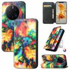 For Huawei Mate 50 Pro CaseNeo Colorful Magnetic Leather Phone Case(Colorful Cloud) - 1