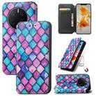 For Huawei Mate 50 Pro CaseNeo Colorful Magnetic Leather Phone Case(Purple Scales) - 1