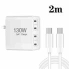 130W USB-C/Type-C Four Port GaN Charger with 2m USB-C/Type-C to USB-C/Type-C Data Cable Set EU / UK / AU / US Plug - 1