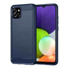 For Samsung Galaxy M04 Brushed Texture Carbon Fiber TPU Phone Case(Blue) - 1