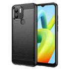 For Xiaomi Redmi A1+ Brushed Texture Carbon Fiber TPU Phone Case(Black) - 1