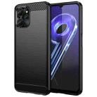 For Realme 10S 5G Brushed Texture Carbon Fiber TPU Phone Case(Black) - 1