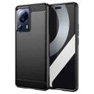 For Xiaomi 12 Lite NE Brushed Texture Carbon Fiber TPU Phone Case(Black) - 1