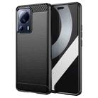 For Xiaomi 13 Lite Brushed Texture Carbon Fiber TPU Phone Case(Black) - 1