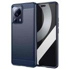 For Xiaomi 13 Lite Brushed Texture Carbon Fiber TPU Phone Case(Blue) - 1