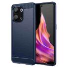 For OPPO Reno9 Pro 5G Brushed Texture Carbon Fiber TPU Phone Case(Blue) - 1