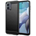 For For Motorola Moto G 5G 2023 Brushed Texture Carbon Fiber TPU Phone Case(Black) - 1