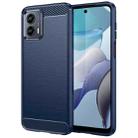 For For Motorola Moto G 5G 2023 Brushed Texture Carbon Fiber TPU Phone Case(Blue) - 1