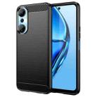 For Infinix Hot 20 Brushed Texture Carbon Fiber TPU Phone Case(Black) - 1