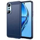 For Infinix Hot 20 Brushed Texture Carbon Fiber TPU Phone Case(Blue) - 1