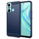 For Infinix Hot 20 Play Brushed Texture Carbon Fiber TPU Phone Case(Blue) - 1