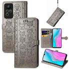 For Infinix Note 11 Cute Cat and Dog Embossed Leather Phone Case(Gray) - 1