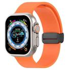 Magnetic Black Buckle Smooth Silicone Watch Band For Apple Watch Ultra 49mm(Orange) - 1