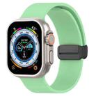 Magnetic Black Buckle Smooth Silicone Watch Band For Apple Watch Ultra 49mm(Light Green) - 1