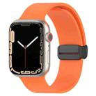 Magnetic Black Buckle Smooth Silicone Watch Band For Apple Watch Series 9&8&7 41mm / SE 3&SE 2&6&SE&5&4 40mm / 3&2&1 38mm(Orange) - 1