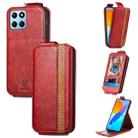 For Honor X8 5G Splicing Wallet Card Holder Vertical Flip Leather Phone Case(Red) - 1