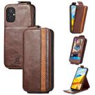 For Xiaomi Poco M5 Splicing Wallet Card Holder Vertical Flip Leather Phone Case(Brown) - 1