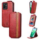 For vivo T2X Splicing Wallet Card Holder Vertical Flip Leather Phone Case(Red) - 1