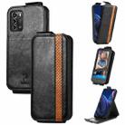 For  ZTE Blade A72 Splicing Wallet Card Holder Vertical Flip Leather Phone Case(Black) - 1