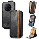 For Huawei Mate 50 Pro Splicing Wallet Card Holder Vertical Flip Leather Phone Case(Black) - 1