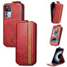 For Xiaomi Redmi K50 Ultra Splicing Wallet Card Holder Vertical Flip Leather Phone Case(Red) - 1