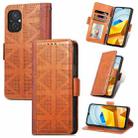 For Xiaomi Poco M5 Grid Leather Flip Phone Case(Brown) - 1