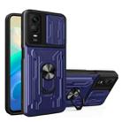 For vivo Y76 Sliding Camshield Card Phone Case(Blue) - 1