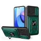 For Motorola Moto E30 Sliding Camshield Card Phone Case(Dark Green) - 1