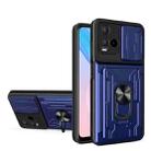 For vivo Y21 Sliding Camshield Card Phone Case(Blue) - 1