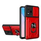 For vivo Y21 Sliding Camshield Card Phone Case(Red) - 1