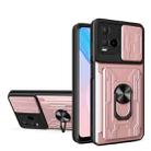 For vivo Y21 Sliding Camshield Card Phone Case(Rose Gold) - 1