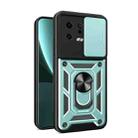 For Xiaomi 13 Sliding Camera Cover Design Phone Case(Dark Green) - 1