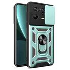 For Xiaomi 13 Pro Sliding Camera Cover Design Phone Case(Dark Green) - 1