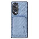 For Honor 70 Carbon Fiber Leather Card Magsafe Case(Blue) - 1