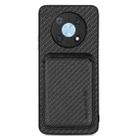 For Huawei Nova Y90 Carbon Fiber Leather Card Magsafe Case(Black) - 1