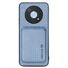 For Huawei Nova Y90 Carbon Fiber Leather Card Magsafe Case(Blue) - 1