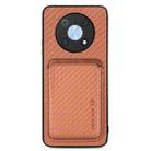 For Huawei Nova Y90 Carbon Fiber Leather Card Magsafe Case(Brown) - 1