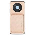 For Huawei Nova Y90 Carbon Fiber Leather Card Magsafe Case(Khaki) - 1