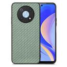 For Huawei Nova Y90 Carbon Fiber Texture Leather Back Cover Phone Case(Green) - 1